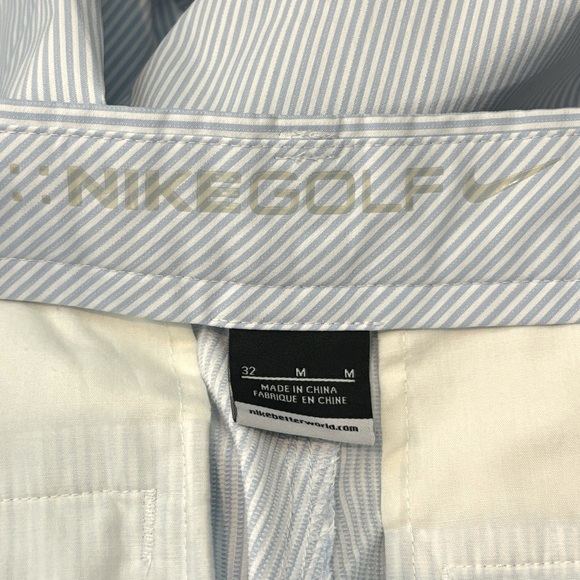 Nike Golf Blue White Stripe Flat Front Shorts 32 - Picture 9 of 9